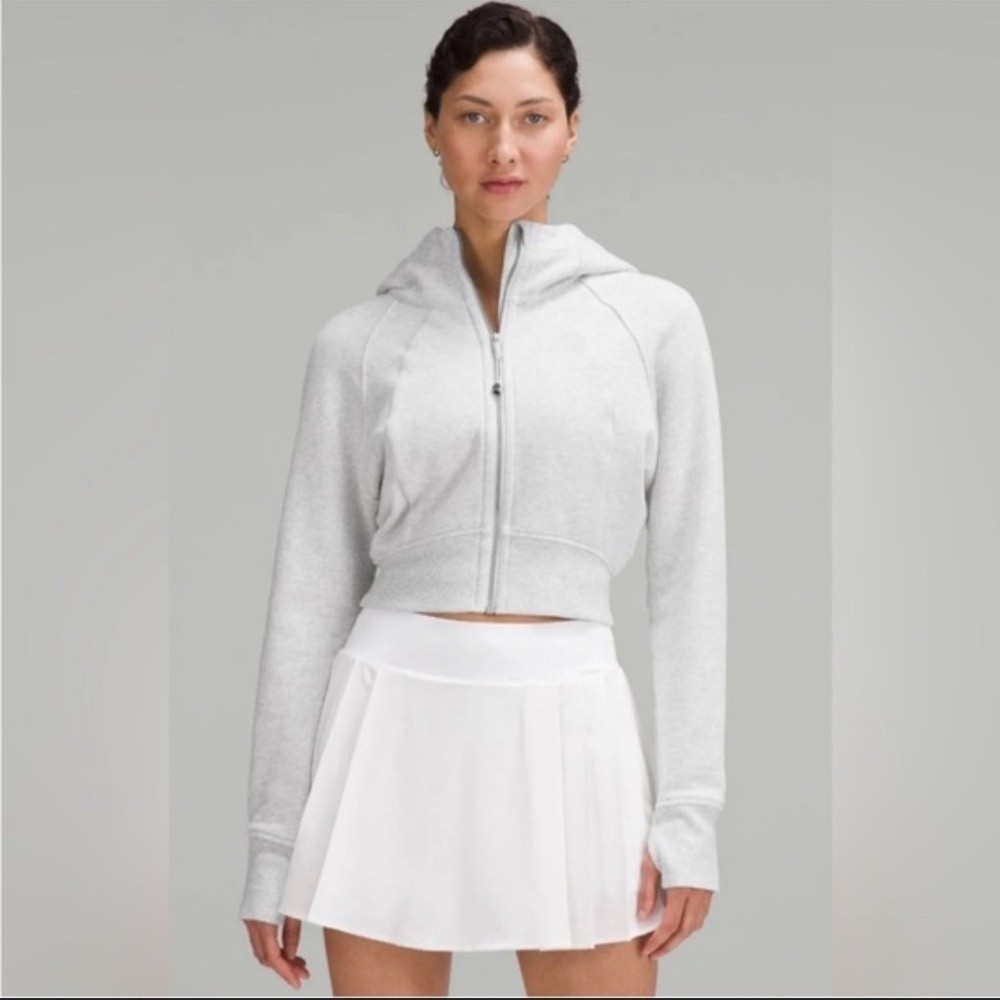 Lululemon Scuba Hoodie Womens Full Zip Cropped Heathered Core Ultra Gray